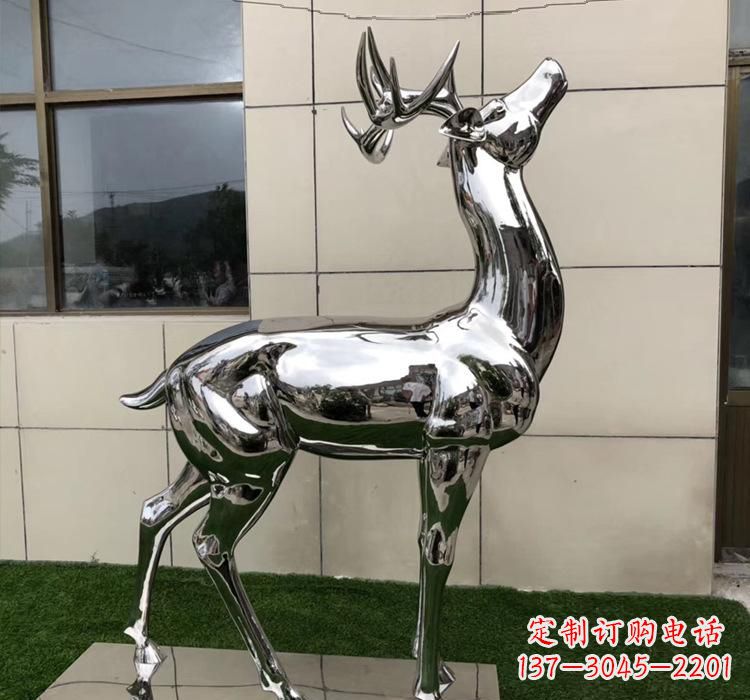 运城不锈钢动物梅花鹿雕塑