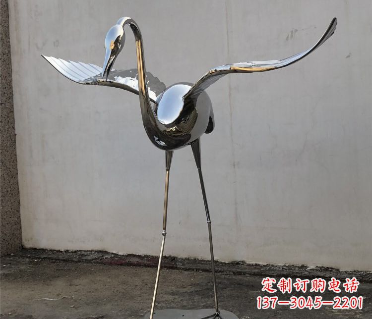 运城不锈钢锻造的丹顶鹤雕塑