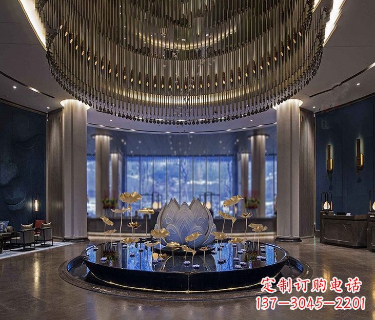 运城不锈钢锻造荷花装饰雕塑112