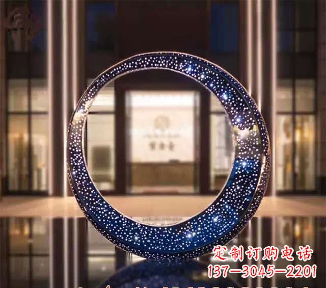 运城不锈钢发光月亮雕塑