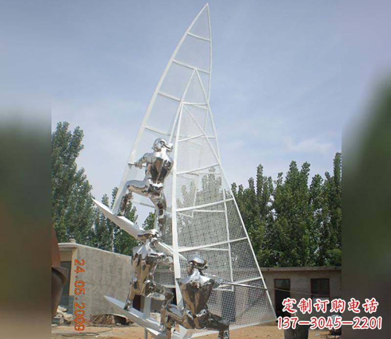 运城不锈钢帆船公园雕塑