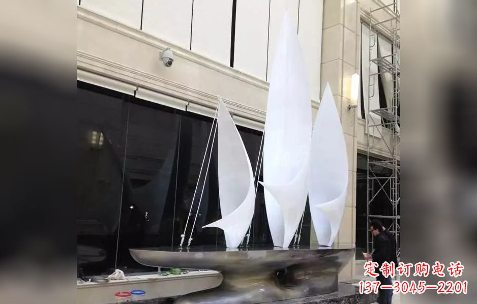 运城不锈钢帆船广场景观雕塑