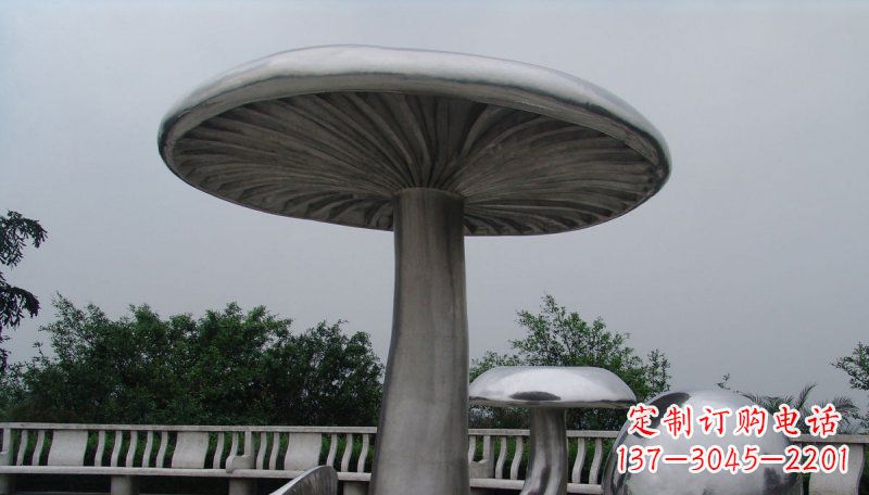 运城不锈钢仿真蘑菇凉亭公园景观雕塑