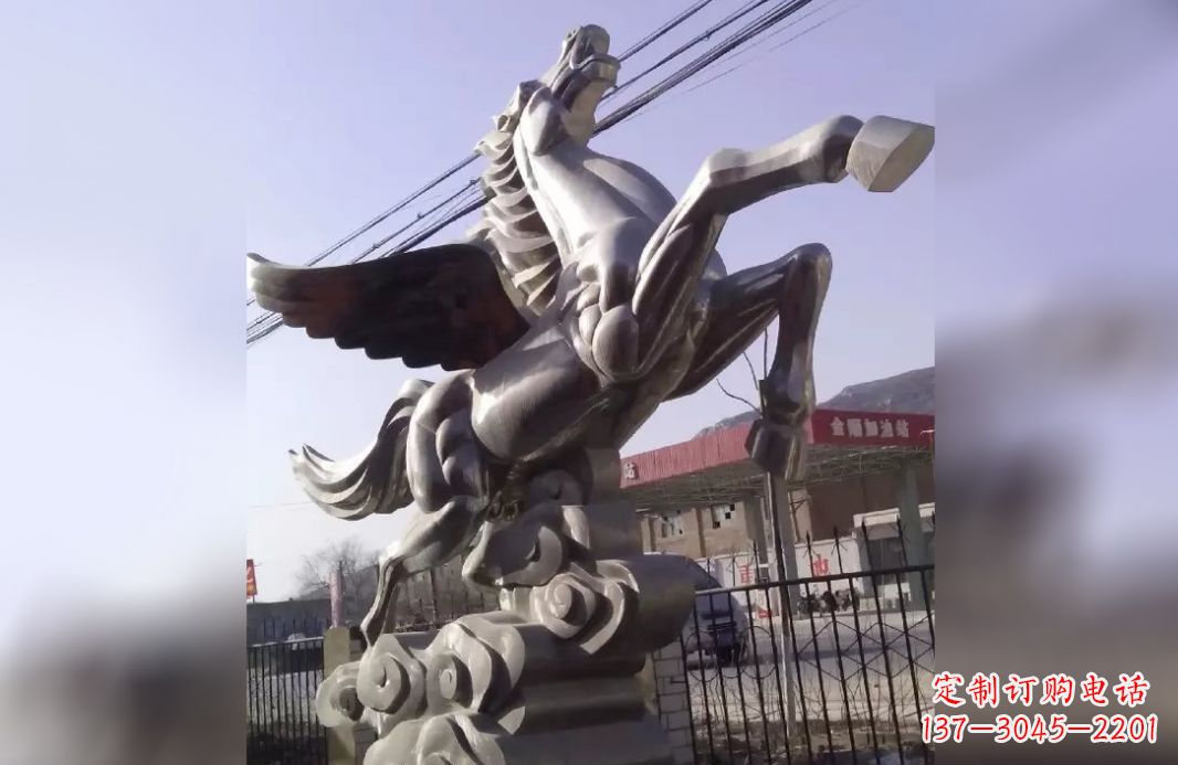 运城不锈钢飞马雕塑_2