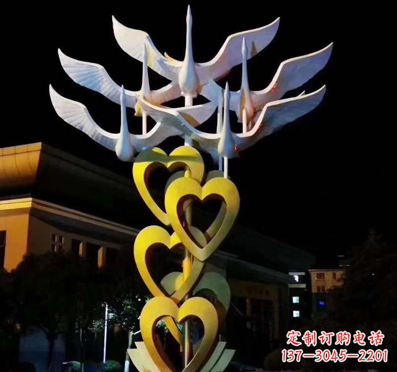 运城不锈钢飞翔大雁雕塑