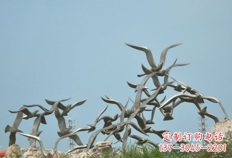 运城不锈钢飞翔的大雁雕塑