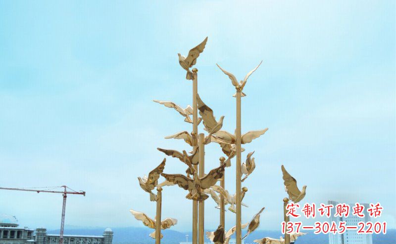运城不锈钢飞翔的鸽子雕塑