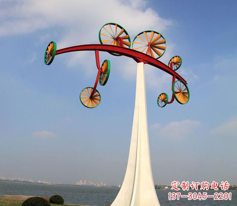 运城不锈钢风车烤漆雕塑