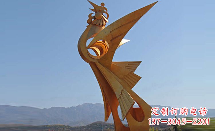运城不锈钢凤凰抽象雕塑