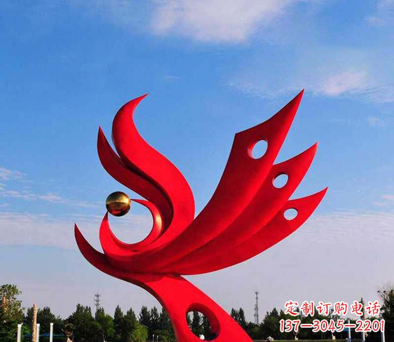 运城不锈钢凤凰宝地雕塑