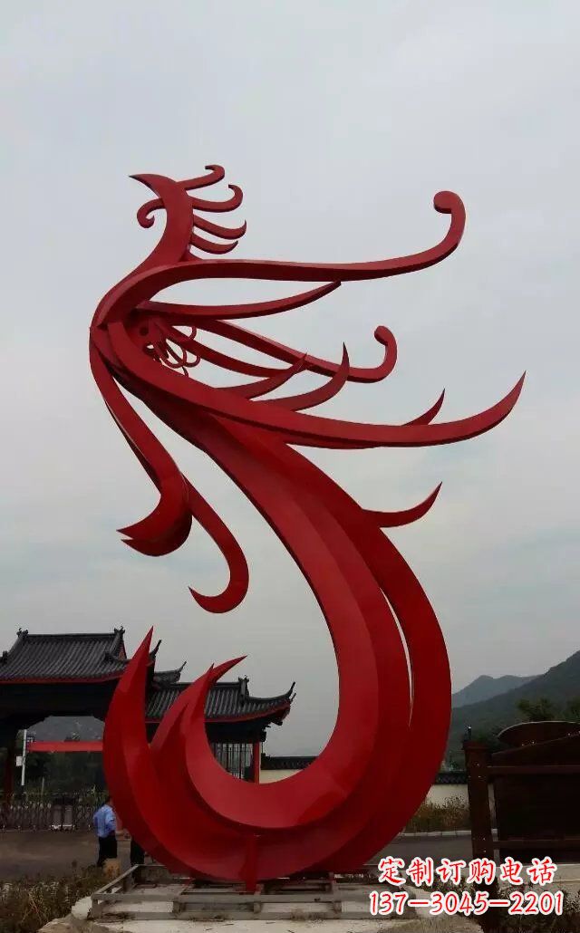 运城不锈钢凤凰大型抽象雕塑