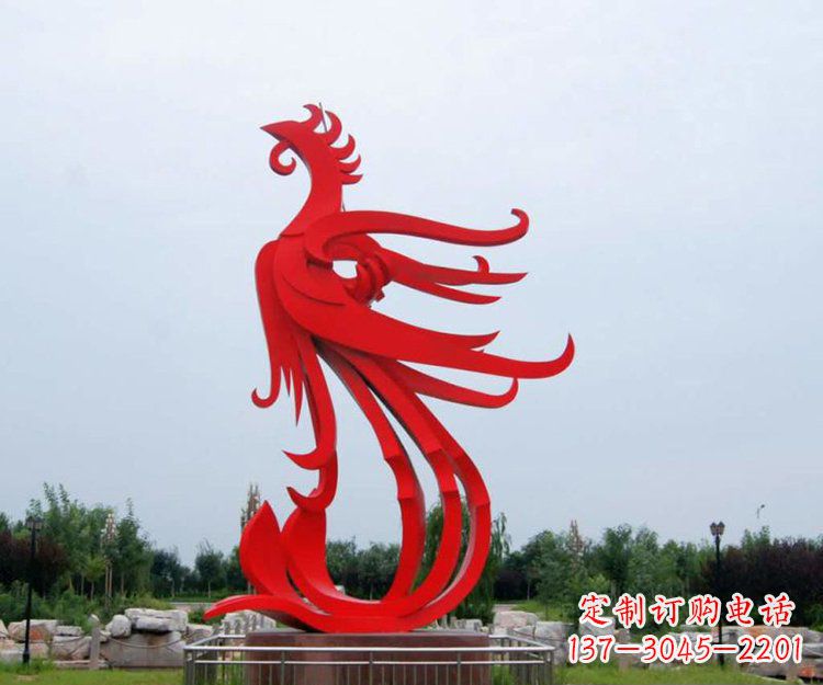 运城不锈钢凤凰公园景观雕塑 (2)