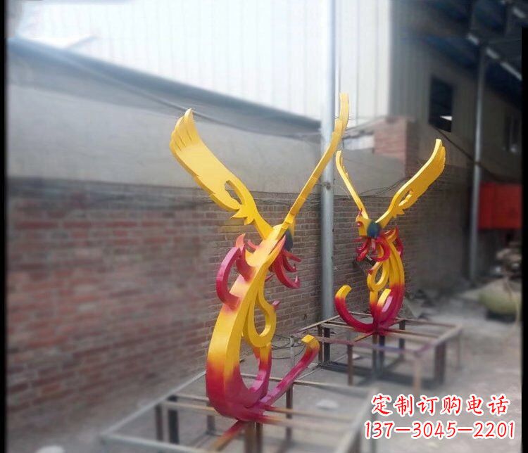 运城不锈钢凤凰公园景观雕塑