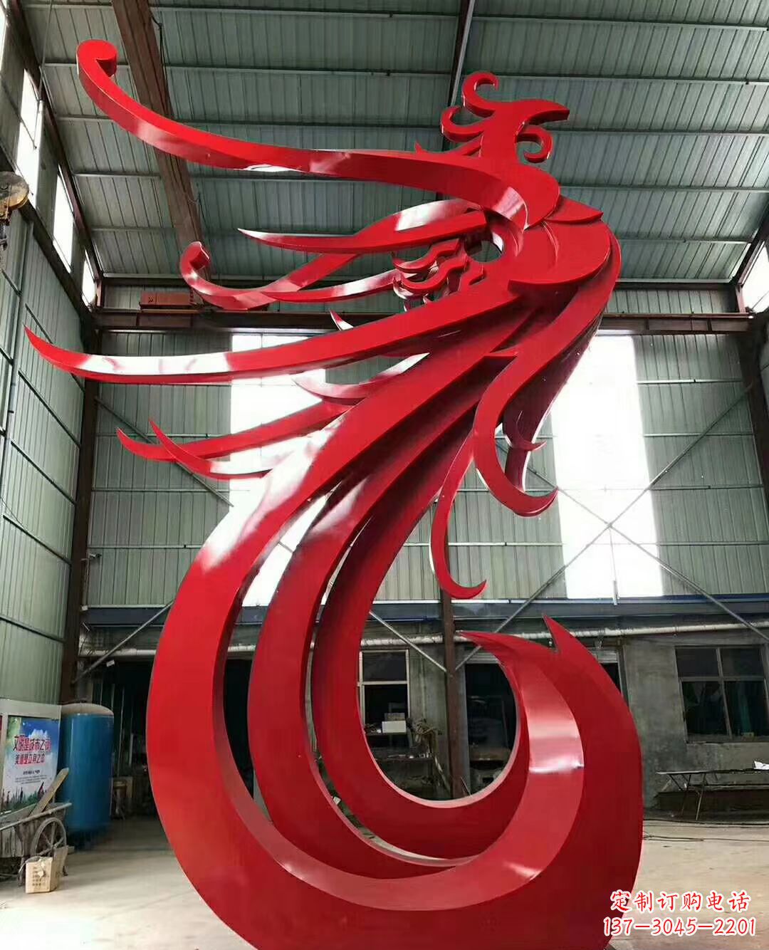 运城不锈钢凤凰景观雕塑广场公园动物雕塑
