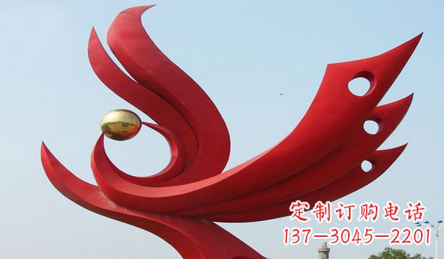 运城不锈钢凤凰龙珠雕塑