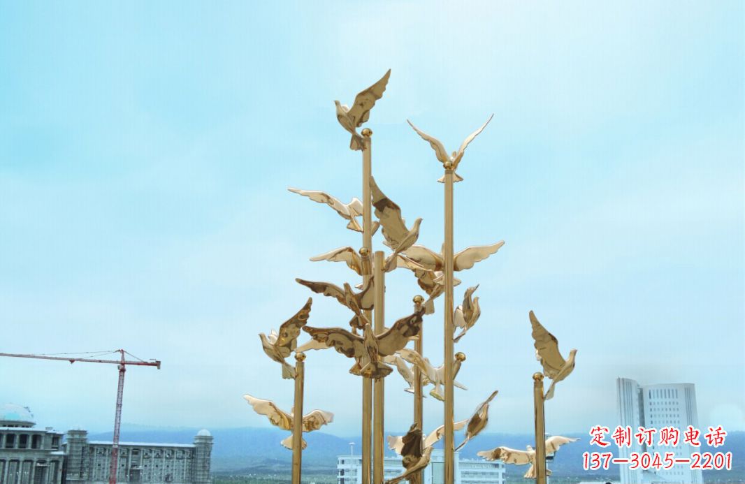 运城不锈钢鸽子广场景观雕塑