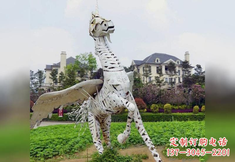 运城不锈钢公园抽象独角兽雕塑