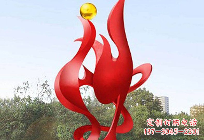 运城不锈钢公园古代神兽凤凰雕塑