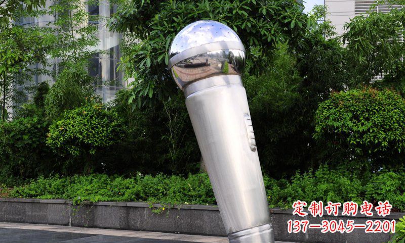 运城不锈钢公园话筒雕塑