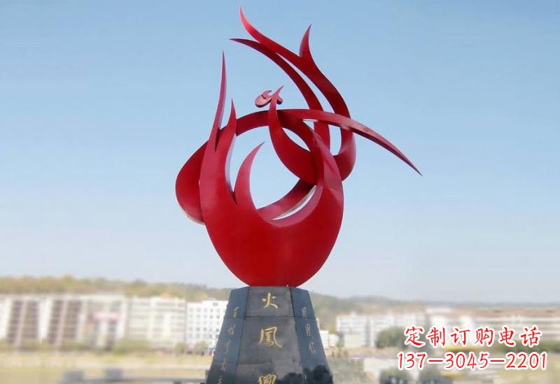运城不锈钢公园火凤凰雕塑