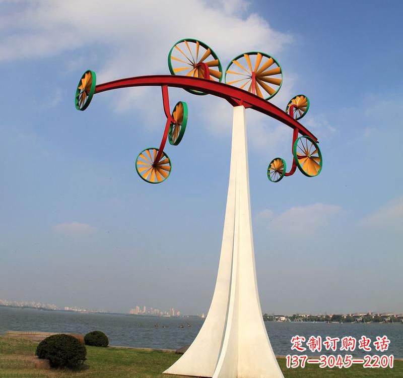 运城不锈钢公园景观风车雕塑