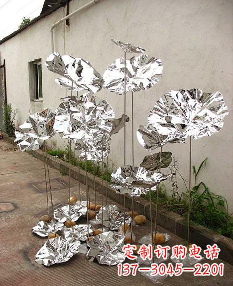 运城不锈钢公园镜面荷叶雕塑