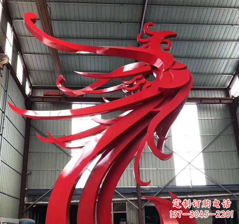 运城不锈钢公园烤漆凤凰雕塑
