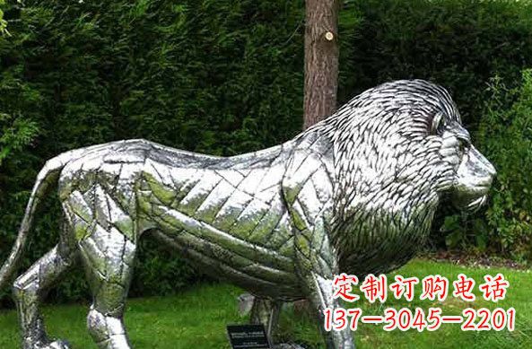 运城不锈钢公园狮子雕塑