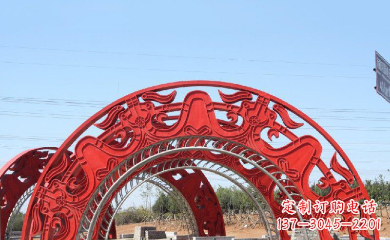 运城不锈钢拱门雕塑 (2)