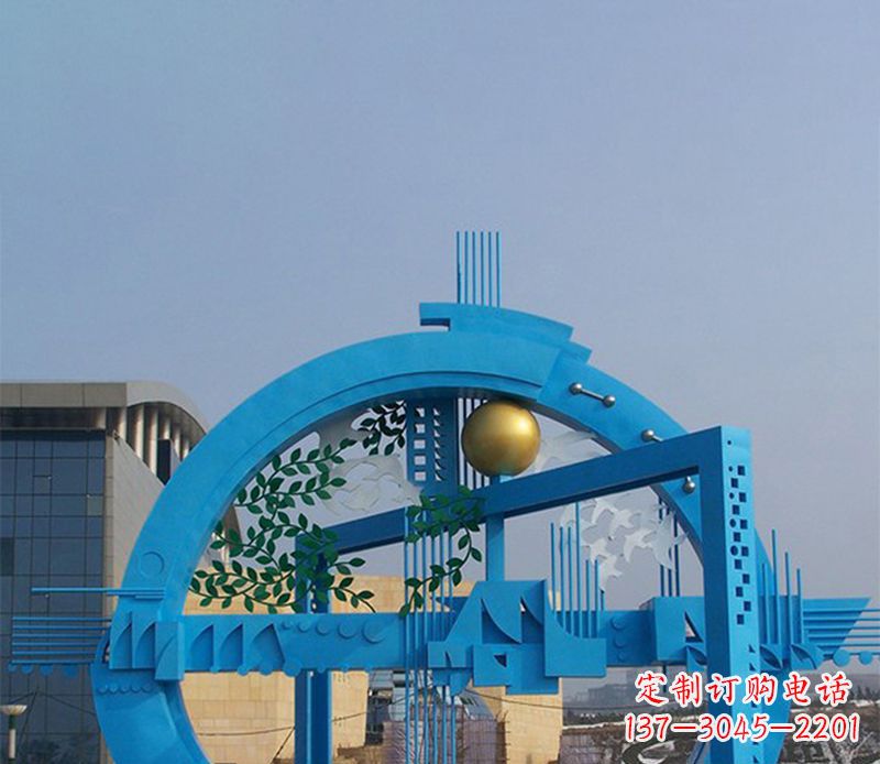运城不锈钢拱桥剪纸雕塑
