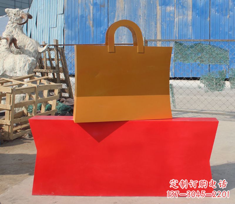 运城不锈钢购物袋雕塑 (2)