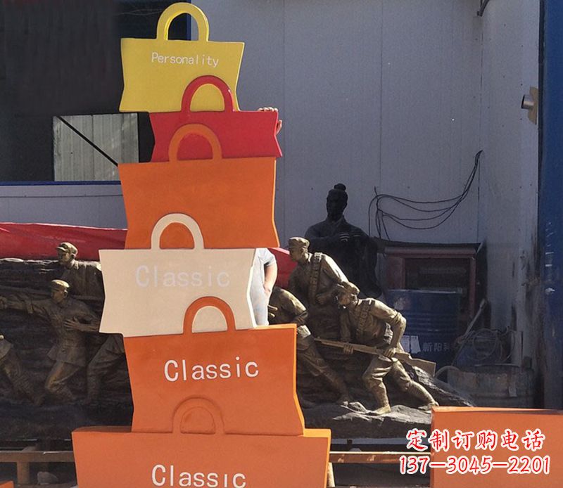 运城不锈钢购物袋雕塑2