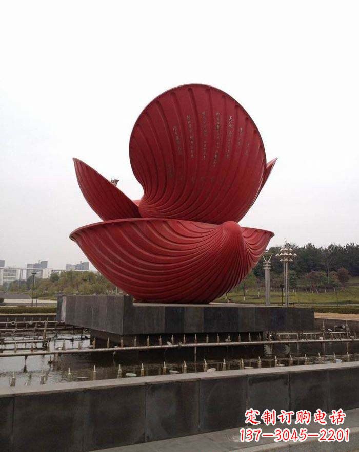 运城不锈钢广场贝壳喷泉雕塑