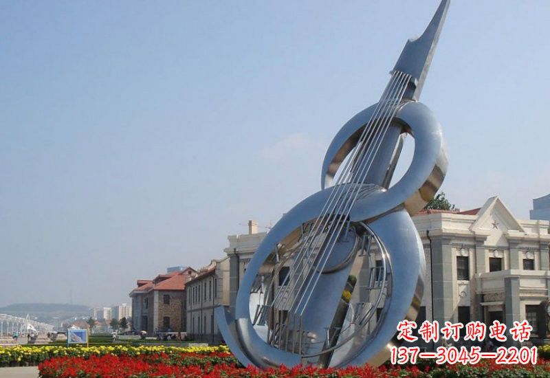 运城不锈钢广场抽象大提琴 雕塑