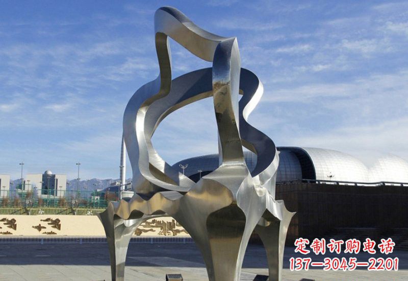 运城不锈钢广场抽象钢琴雕塑