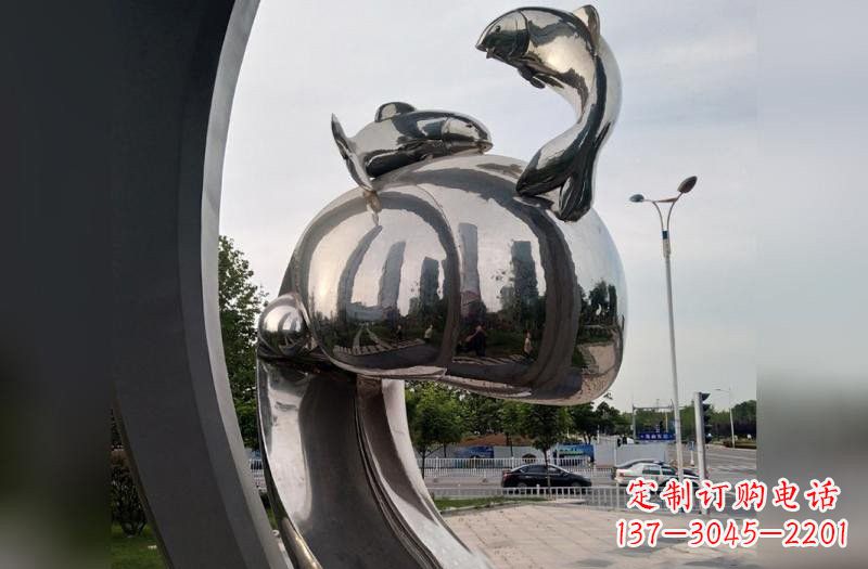 运城不锈钢广场抽象海浪海鸥雕塑