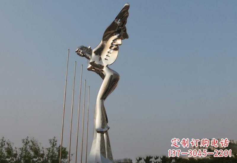运城不锈钢广场抽象天使雕塑