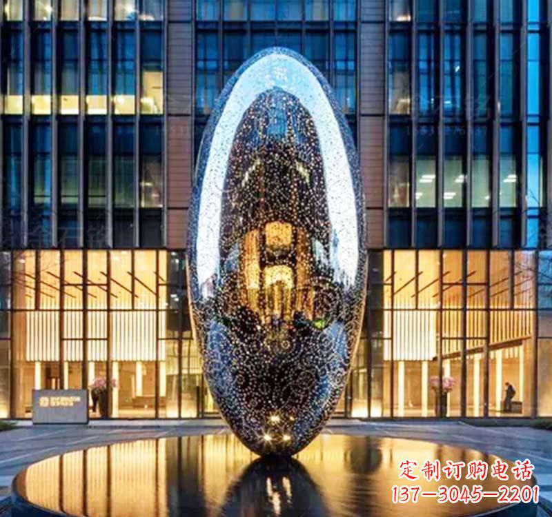 运城不锈钢广场抽象圆环雕塑