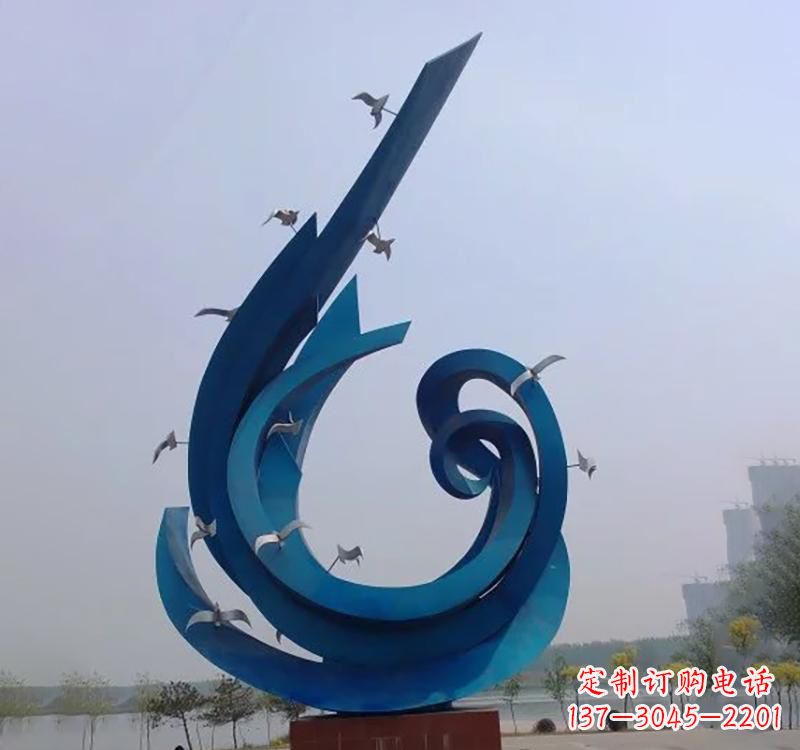 运城不锈钢广场大型鸽子雕塑