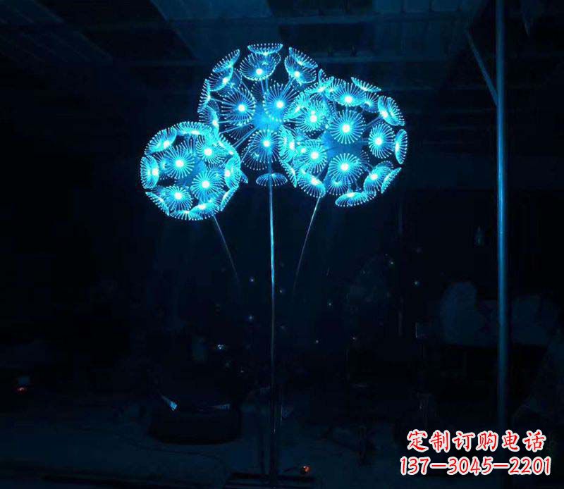 运城不锈钢广场灯光蒲公英雕塑