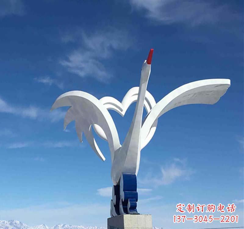 运城不锈钢广场动物仙鹤雕塑
