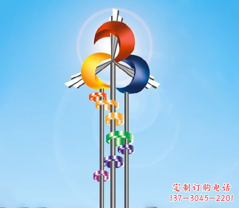 运城不锈钢广场风车雕塑