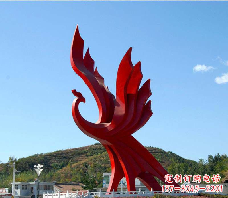 运城不锈钢广场凤凰雕塑1