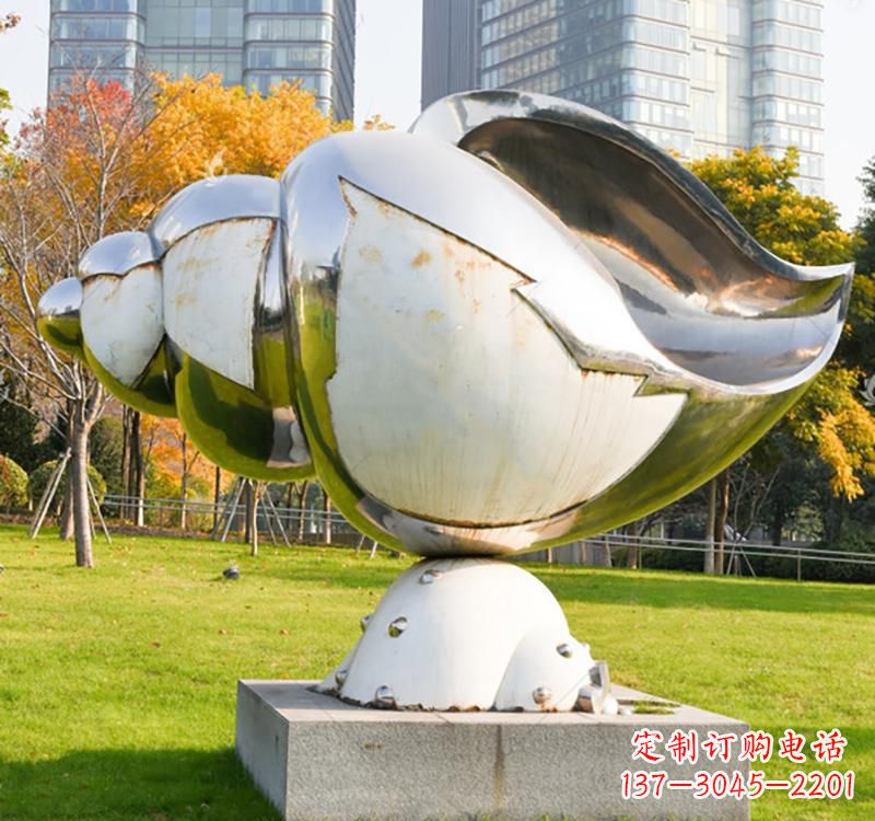 运城不锈钢广场海螺雕塑