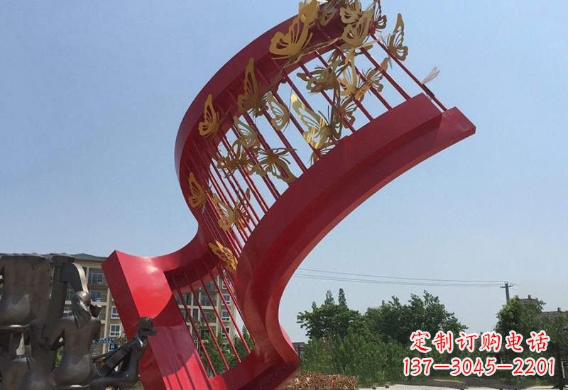 运城不锈钢广场蝴蝶乐章雕塑