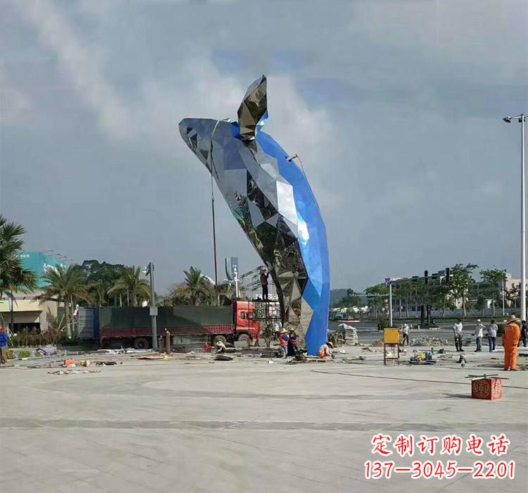 运城不锈钢广场鲸鱼海洋动物雕塑