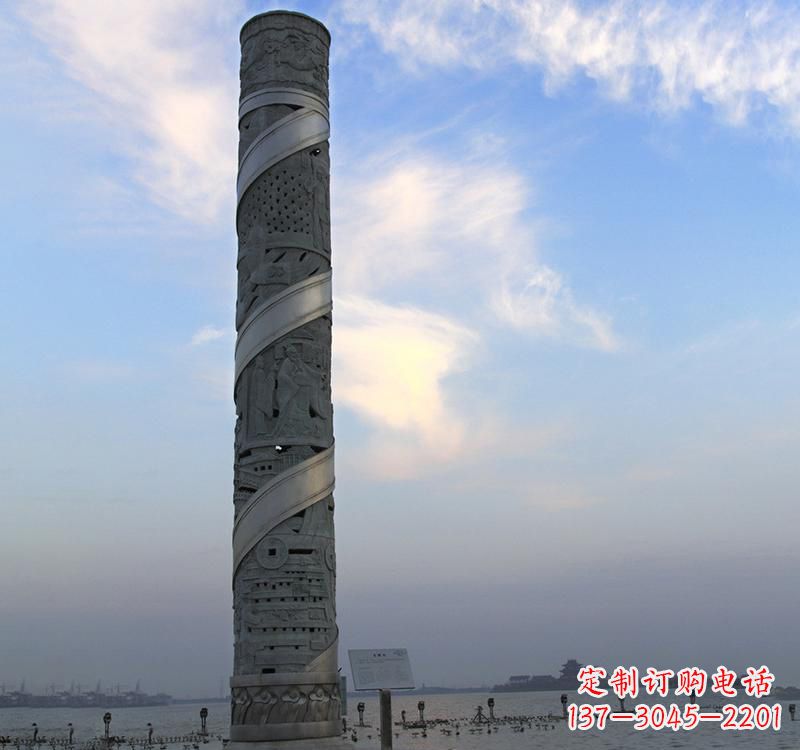 运城不锈钢广场景观龙柱雕塑