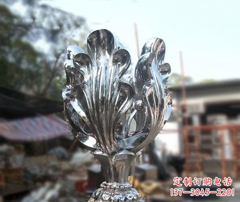 运城不锈钢广场镜面紫荆花雕塑