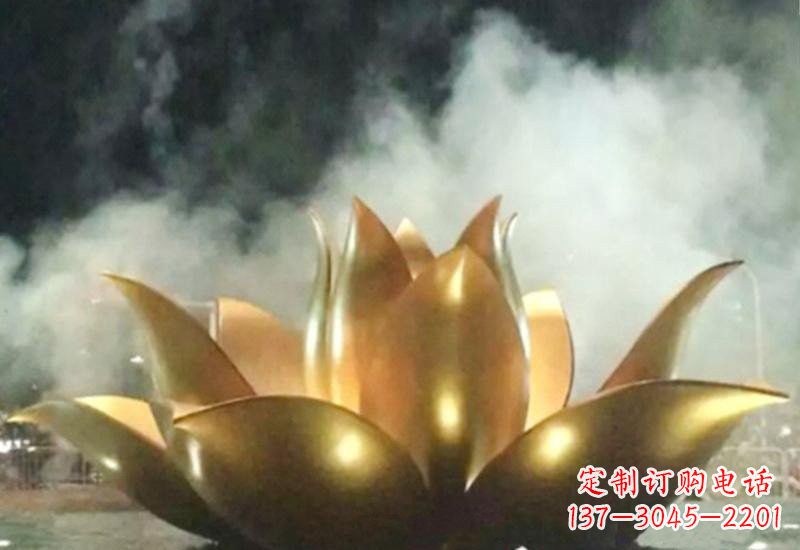 运城不锈钢广场莲花喷泉雕塑