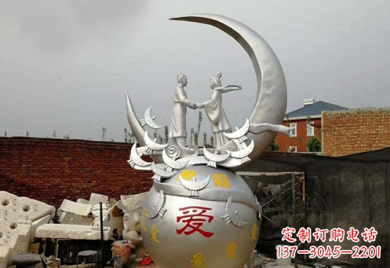 运城不锈钢广场牛郎织女雕塑